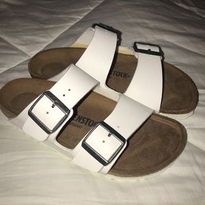 NEW, white Birkenstock sandals! Size US 7.